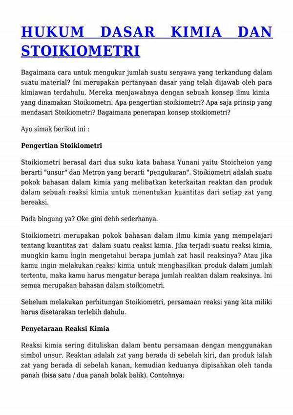 Hukum Dasar Stoikiometri