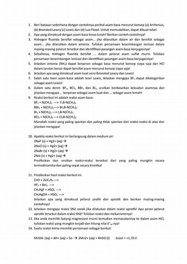 Soal-soal Kimia Anorganik
